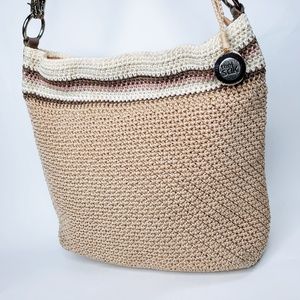 The Sak Knitted Tri-Color Braided Strap Hobo Bag